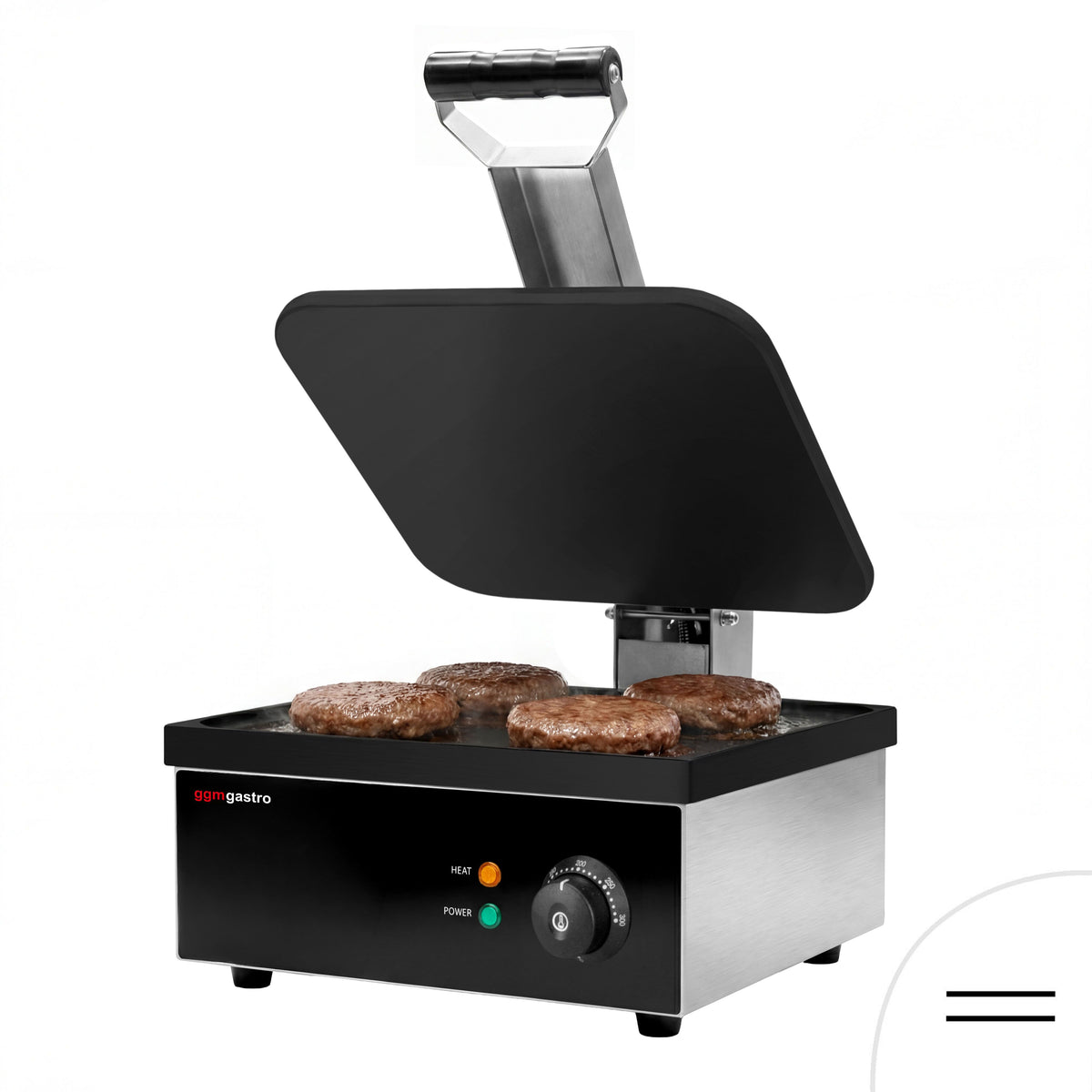 Kontaktigrilli / paninigrilli - 2,2 kW - levyt: ylä- ja alalevy sileä - Paistoala: 350x330 mm