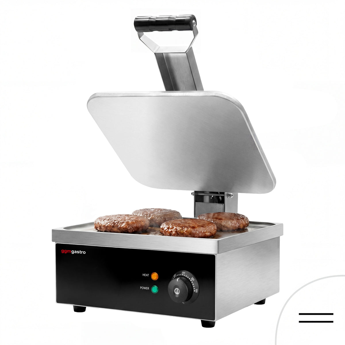 Kontaktigrilli / paninigrilli - 2,2 kW - levyt: ylä- ja alalevy sileä - Paistoala: 350x330 mm
