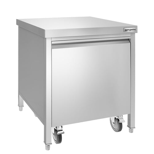 Roska-astia - suorakulmainen - roll-container - ulosvedettävä - etulaatikko - 50 litraa - 700x700x870 mm - varusteena pehmeästi sulkeutuva kansi, irrotettava sisäsäiliö - ruostumaton teräs