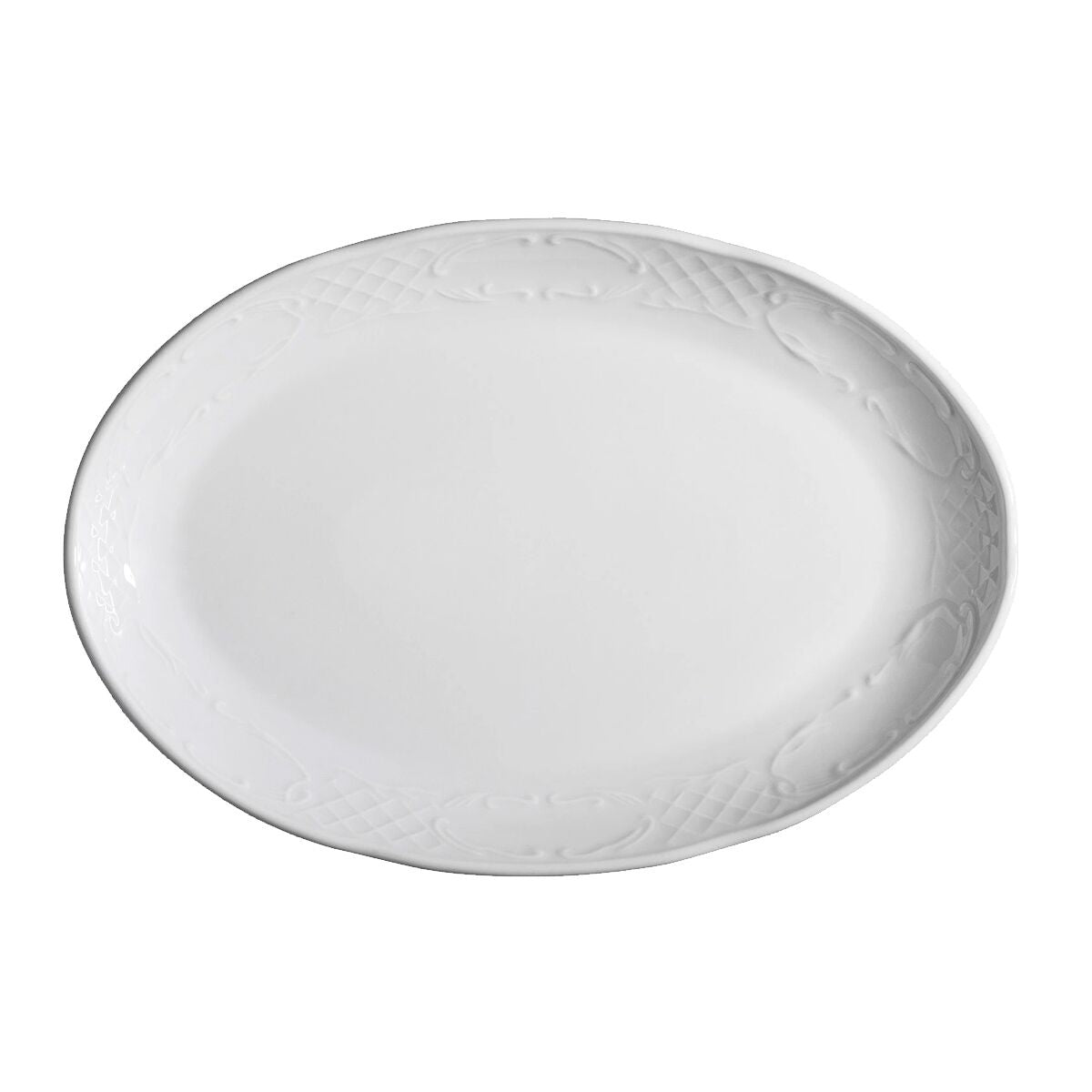 (6 kpl) CLASSICO - lautanen - ovaali - posliini - 320x320 mm - valkoinen