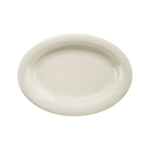 (6 kpl) SEMPRE - lautanen - ovaali - posliini - 230x230 mm - kerma