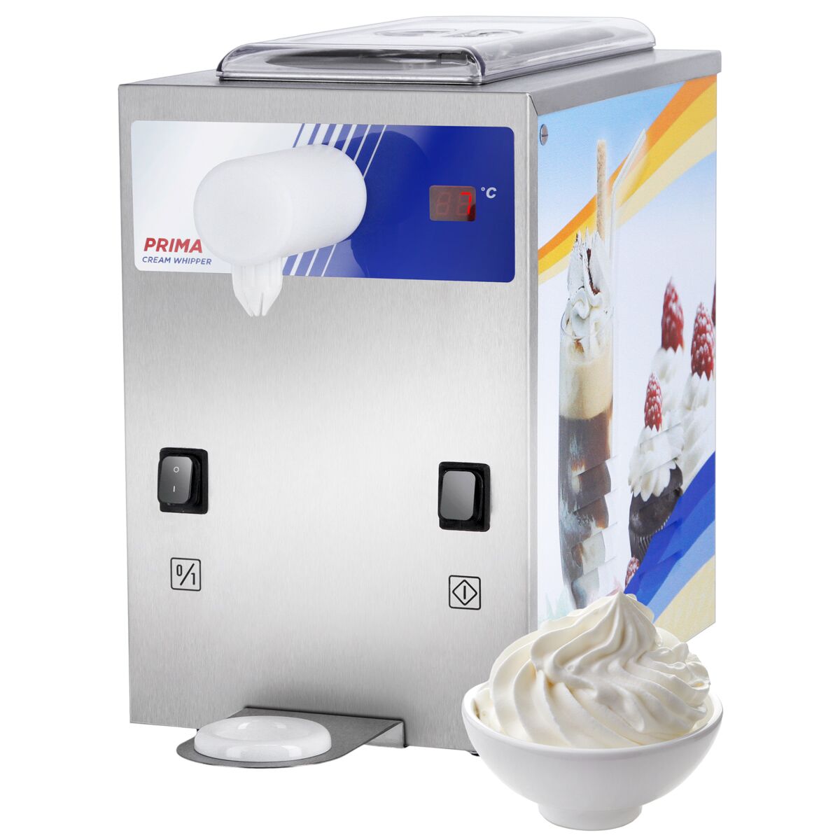 Commercial Whipped Cream Machine - 2L Tank - 300W - 230V