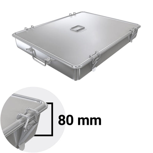 Pata - Ruostumaton teräs - 21,6 l - 600x450x80 mm - sis. kansi - uuninkestävä; sopii kombiuuniin