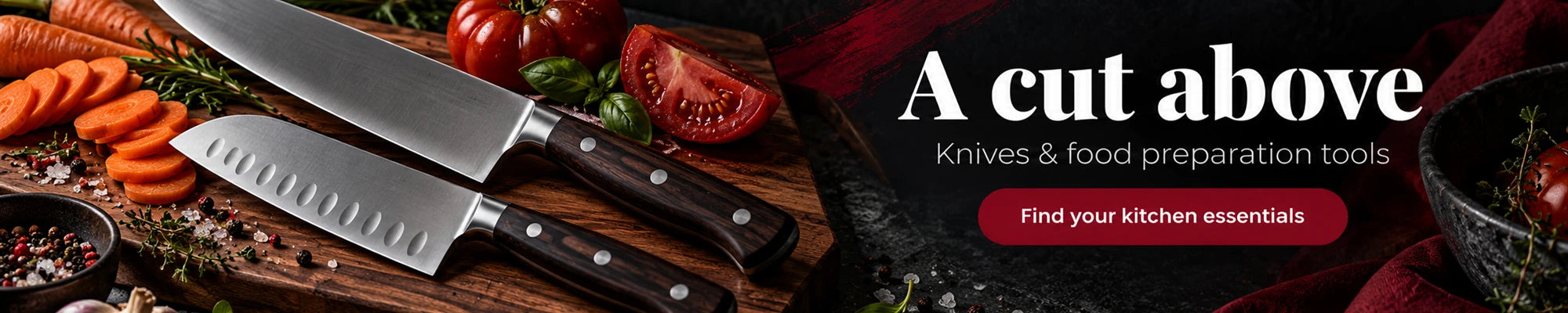 Knives, sharpeners and boards